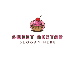 Cherry Cupcake Sweets logo design