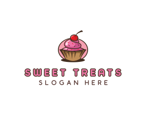 Cherry Cupcake Sweets logo design