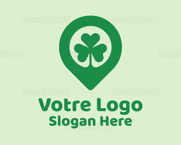 Irish Shamrock Location Pin Logo