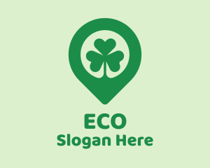 Holiday - Irish Shamrock Location Pin logo design
