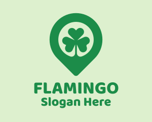 Irish Shamrock Location Pin logo design