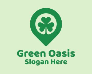 Irish Shamrock Location Pin logo design