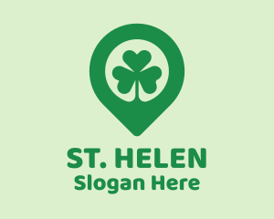 Irish Shamrock Location Pin logo design