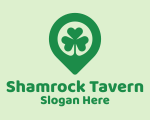 Irish Shamrock Location Pin logo design