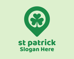 Irish Shamrock Location Pin logo design