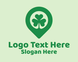 Lucky - Irish Shamrock Location Pin logo design