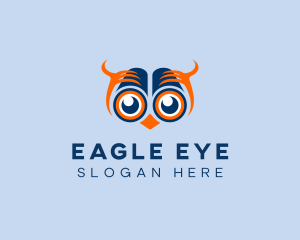 Watching - Telescope Eyes Owl logo design