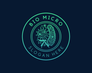 Microbiology - Microscopic Germs Bacteria logo design