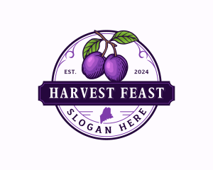 Plum Maine Fruit logo design