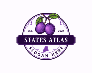 Plum Maine Fruit logo design