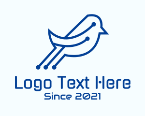 Internet - Minimalist Circuit Bird logo design