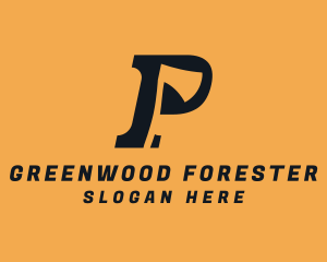 Forester - Lumberjack Axe Letter P logo design