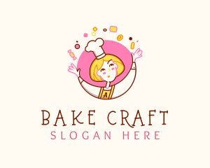 Girl Patisserie Chef logo design