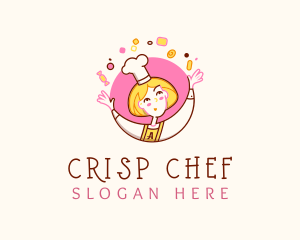 Girl Patisserie Chef logo design