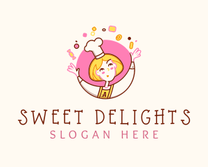 Girl Patisserie Chef logo design