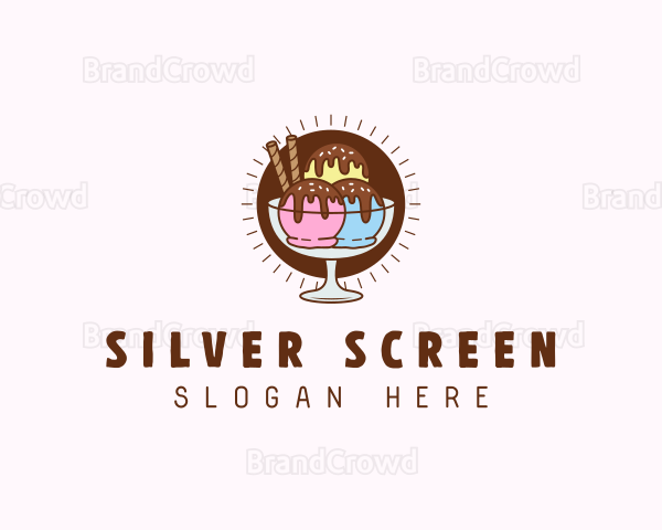 Ice Cream Sweet Sundae Logo