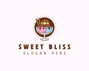 Ice Cream Sweet Sundae logo design