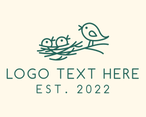 Kid - Bird Chick Nest logo design