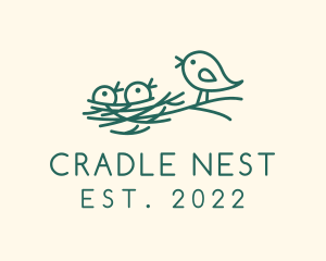 Bird Chick Nest logo design