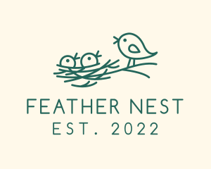 Bird Chick Nest logo design