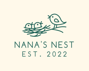 Bird Chick Nest logo design