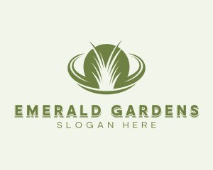 Nature Grass Lawn logo design