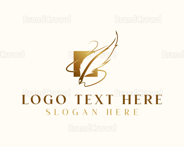 Luxury Quill Plume Logo