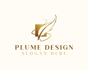 Luxury Quill Plume logo design