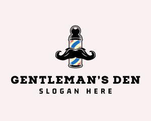 Mustache Hipster Barber logo design