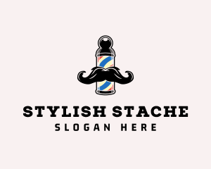 Mustache - Mustache Hipster Barber logo design