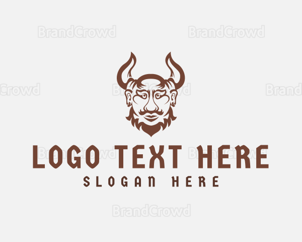 Horns Viking Warrior Logo