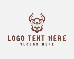 Horns Viking Warrior  Logo