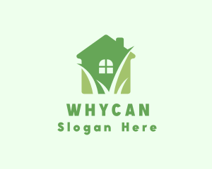 Housing - Apartment House Yard Grass logo design