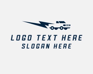 Oil - Lightning Fast Pickup Truck logo design