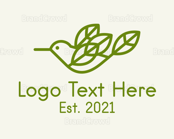 Green Bird Leaves Logo