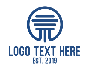 Service - Blue Pillar Badge Outline logo design