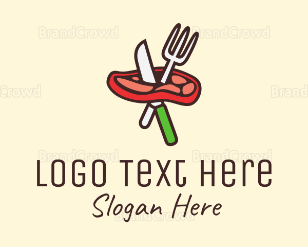 Meat Cutlery Steakhouse Logo