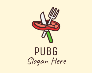 Meat Cutlery Steakhouse Logo