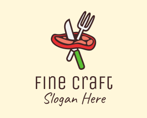 Meat Cutlery Steakhouse logo design