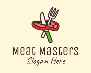 Meat Cutlery Steakhouse logo design