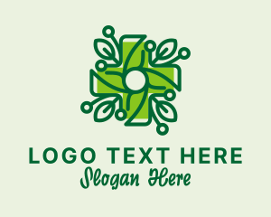 Green - Nature Vine Cross logo design