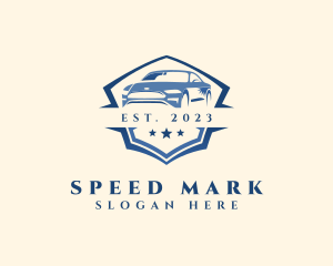 Sports Car Star Shield logo design