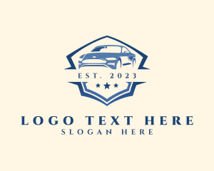 Fast - Sports Car Star Shield logo design