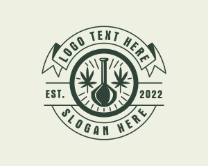 Marijuana - Hemp Leaf Hookah logo design