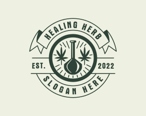 Medicinal - Hemp Leaf Hookah logo design