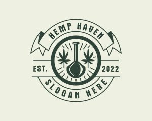 Hemp Leaf Hookah logo design