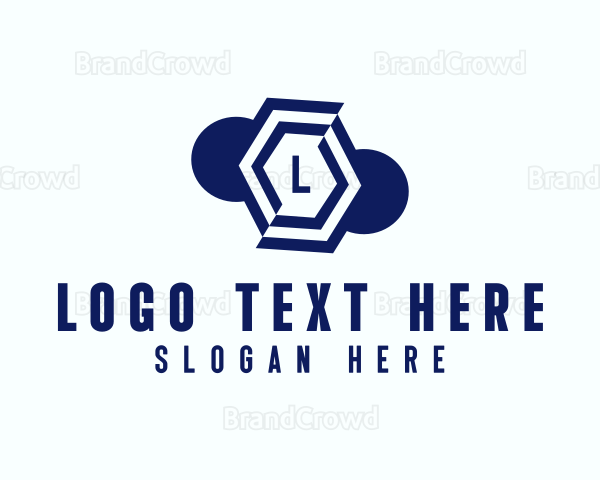 Geometric Sliced  Hexagon Logo