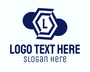 Media Agency - Geometric Sliced  Hexagon logo design