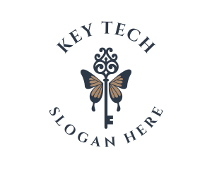 Key - Luxury Butterfly Key logo design