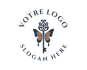 Luxe - Luxury Butterfly Key logo design